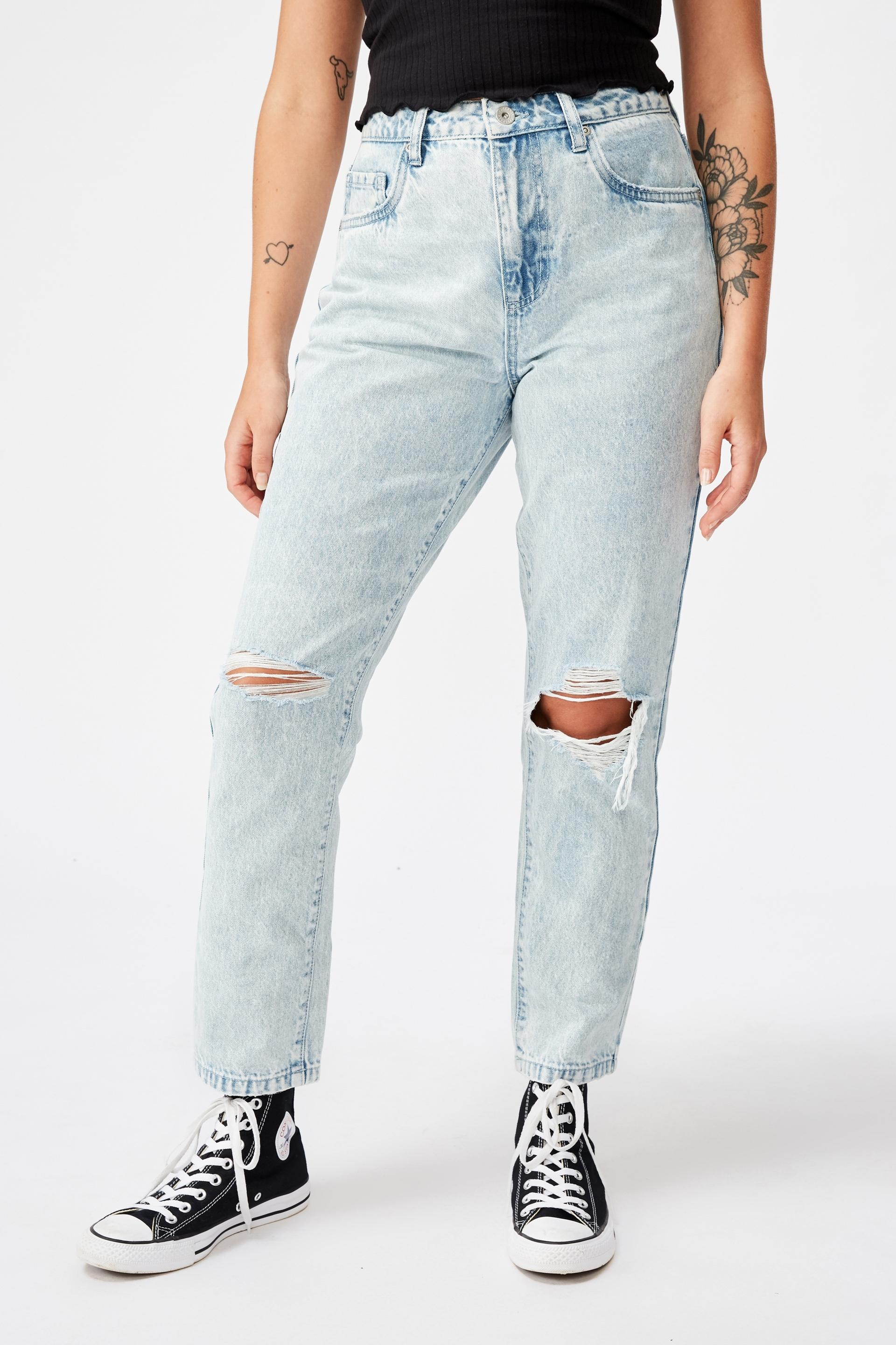 plus ripped mom jeans