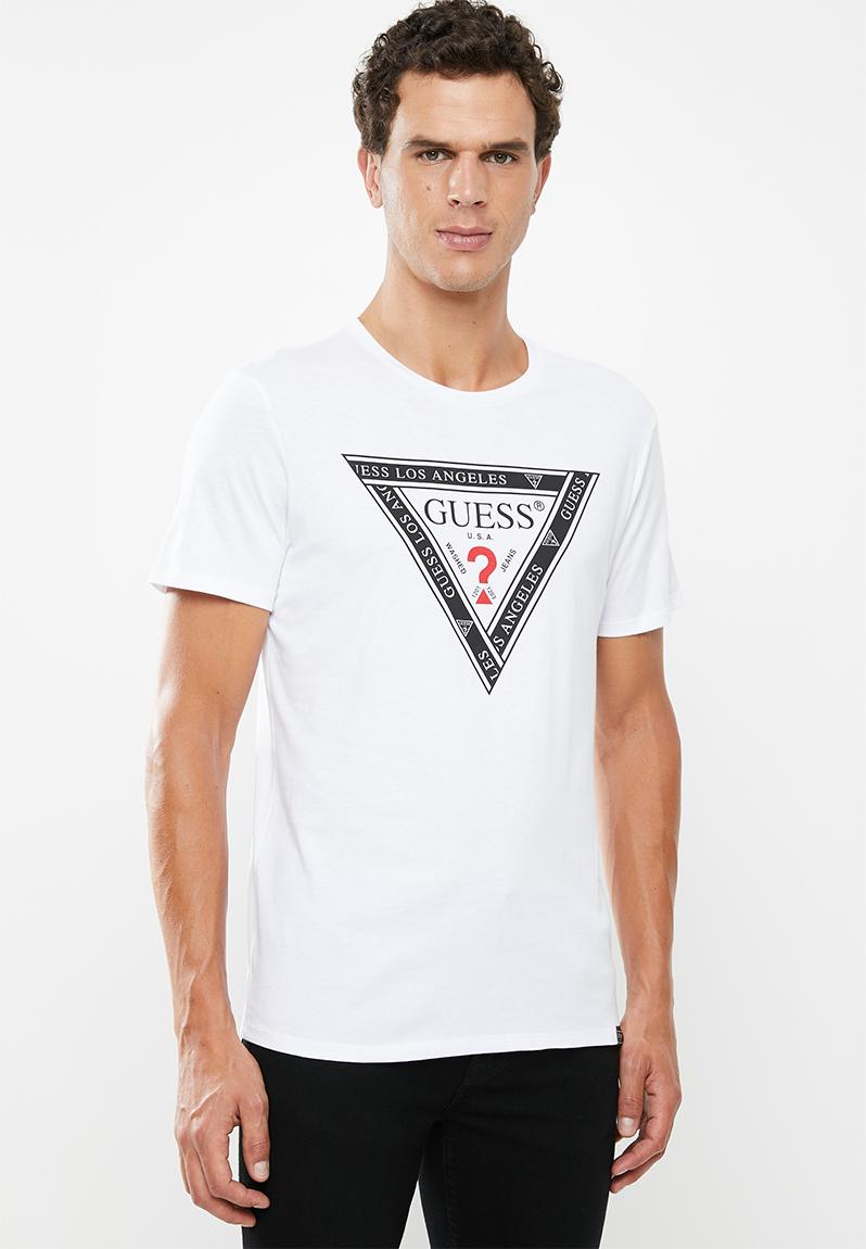 Guess tape triangle short sleeve tee - white GUESS T-Shirts & Vests ...