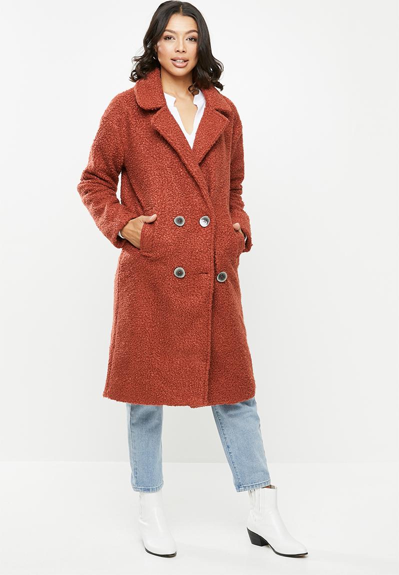 Boucle db cocoon coat - red Missguided Coats | Superbalist.com