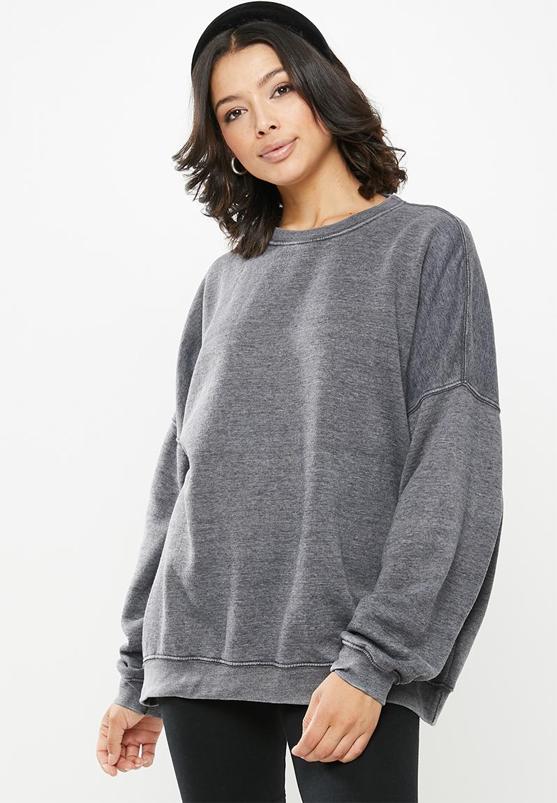 Washed sweatshirt - grey Missguided Hoodies & Sweats | Superbalist.com