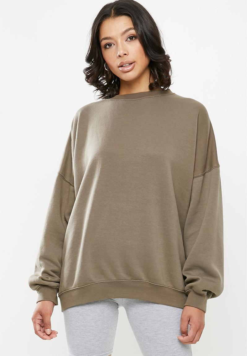 Washed sweatshirt - brown Missguided Hoodies & Sweats | Superbalist.com