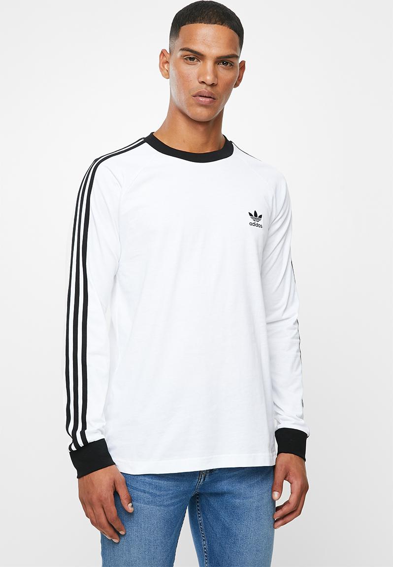 3-stripe long sleeve tee - white adidas Originals T-Shirts ...