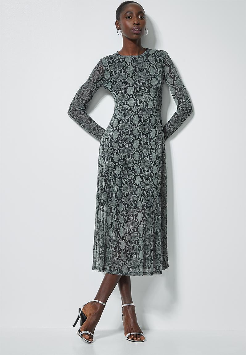 mesh fit and flare dress