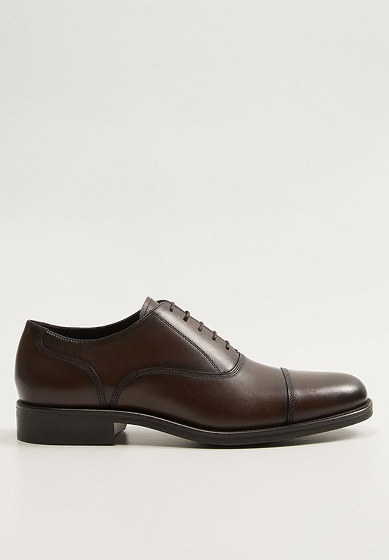 Leather derby shoe - dark brown MANGO Formal Shoes | Superbalist.com