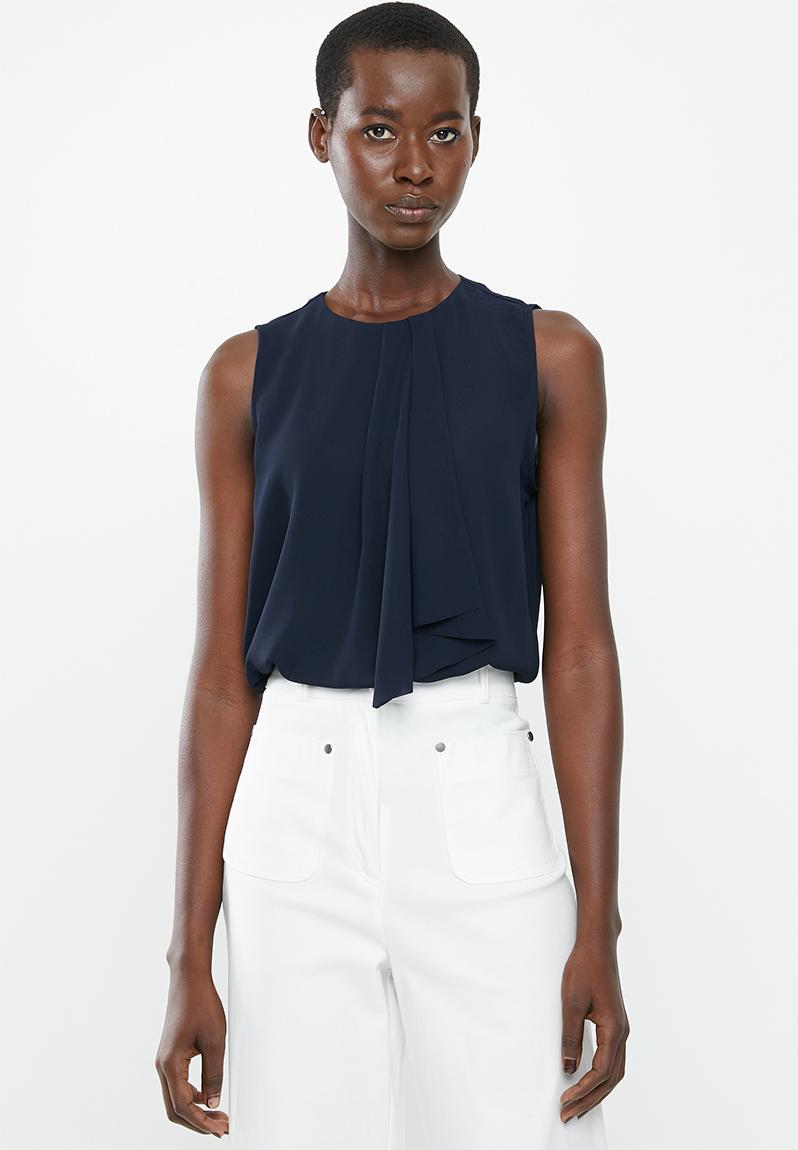 Flowy sleeveless blouse - navy MANGO Blouses | Superbalist.com
