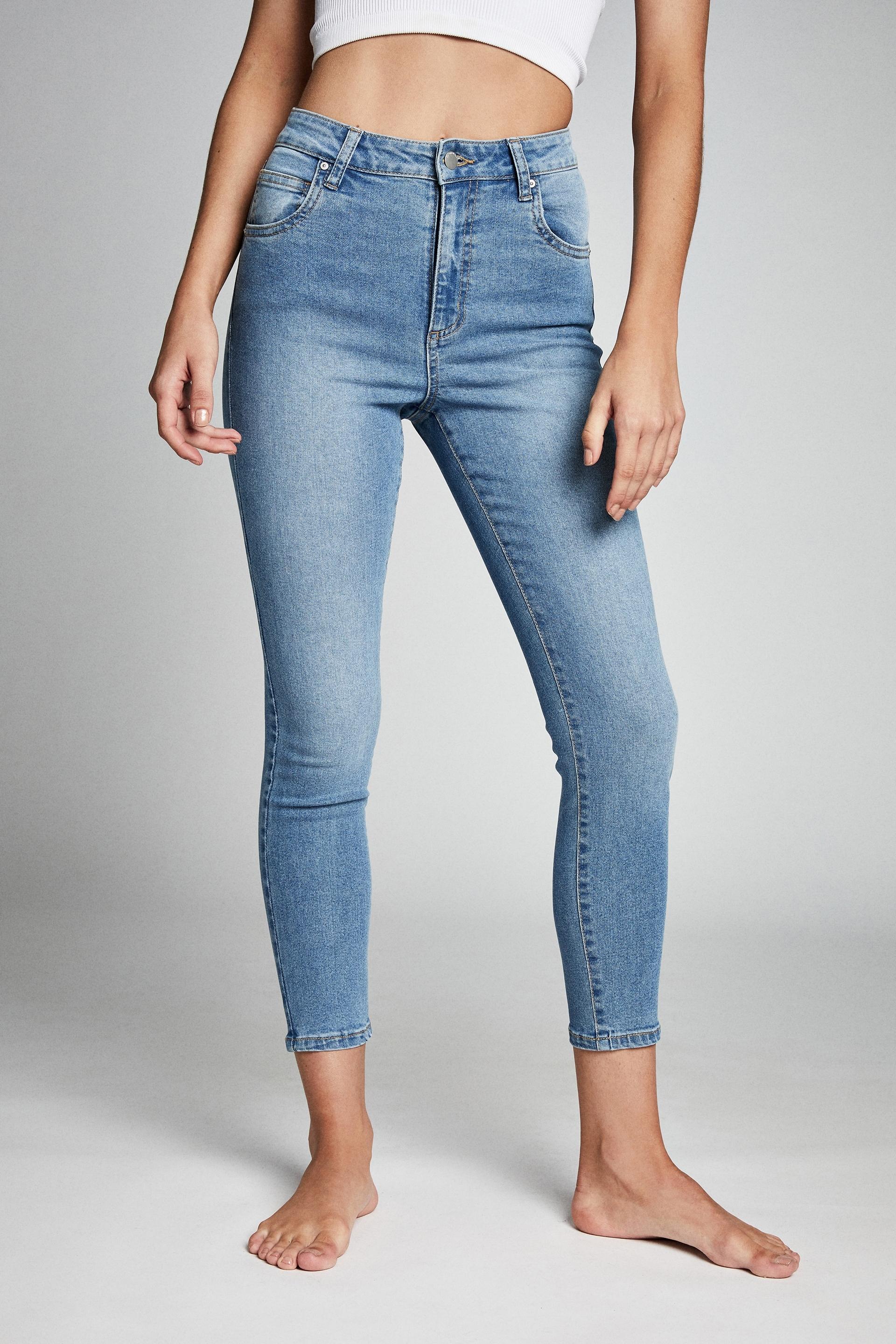 High rise cropped skinny jean - venice blue Cotton On Jeans ...