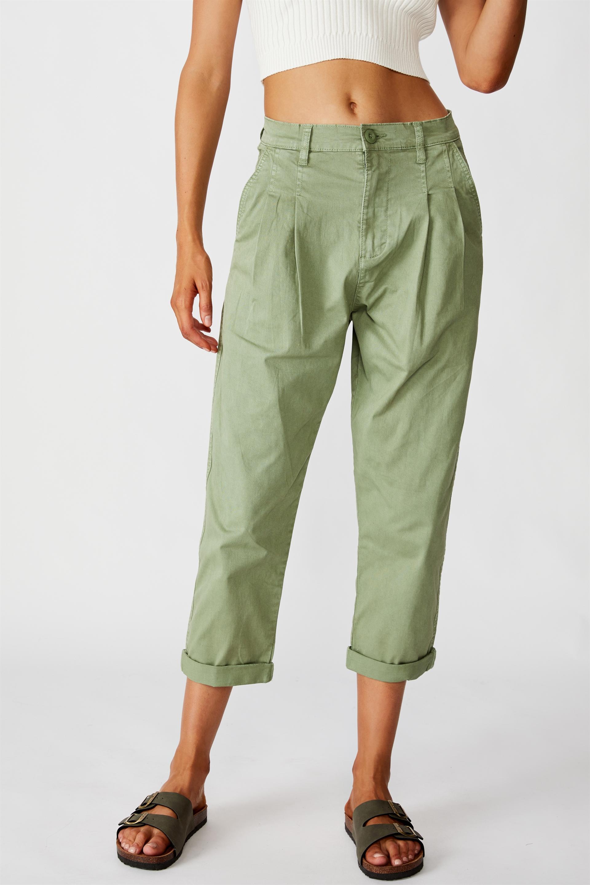 Hunter pleated pant - oil green Cotton On Trousers | Superbalist.com