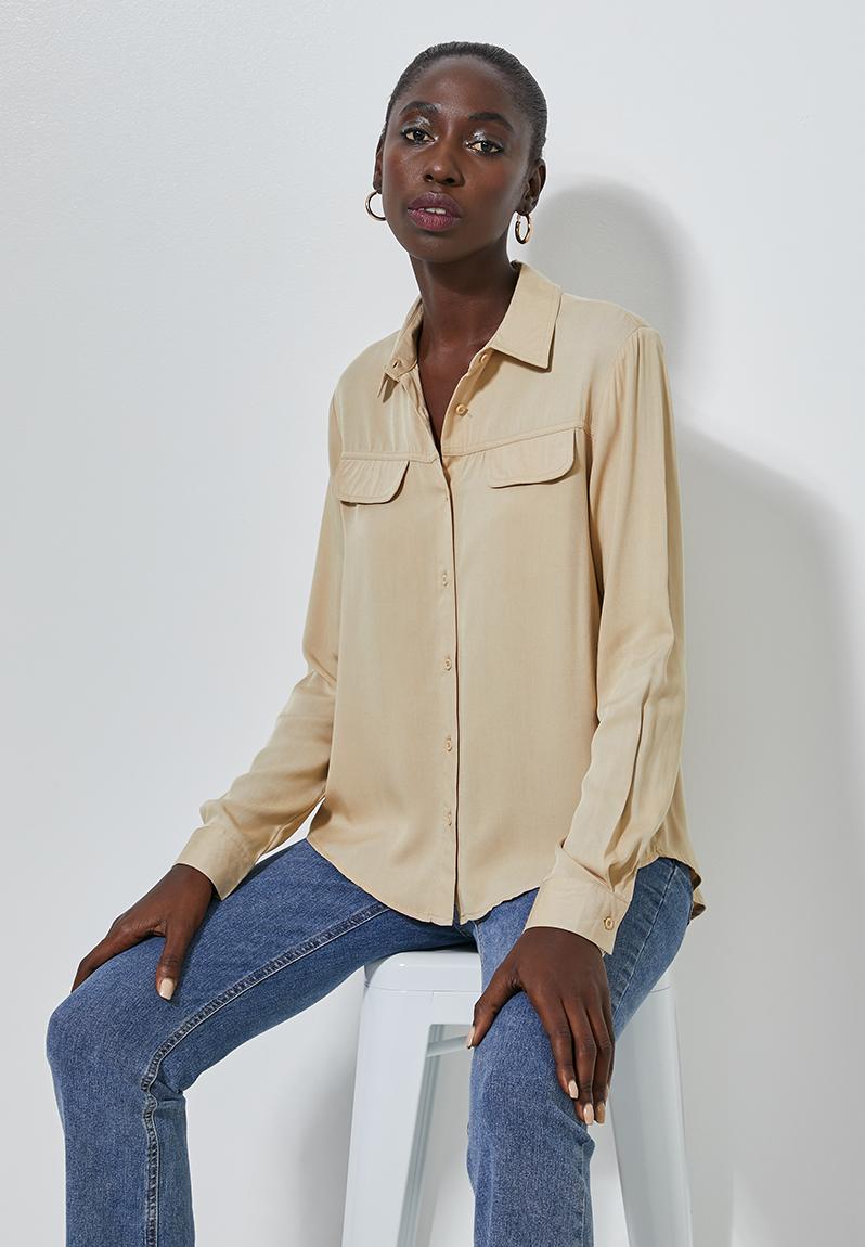 Utility style shirt beige Superbalist Shirts