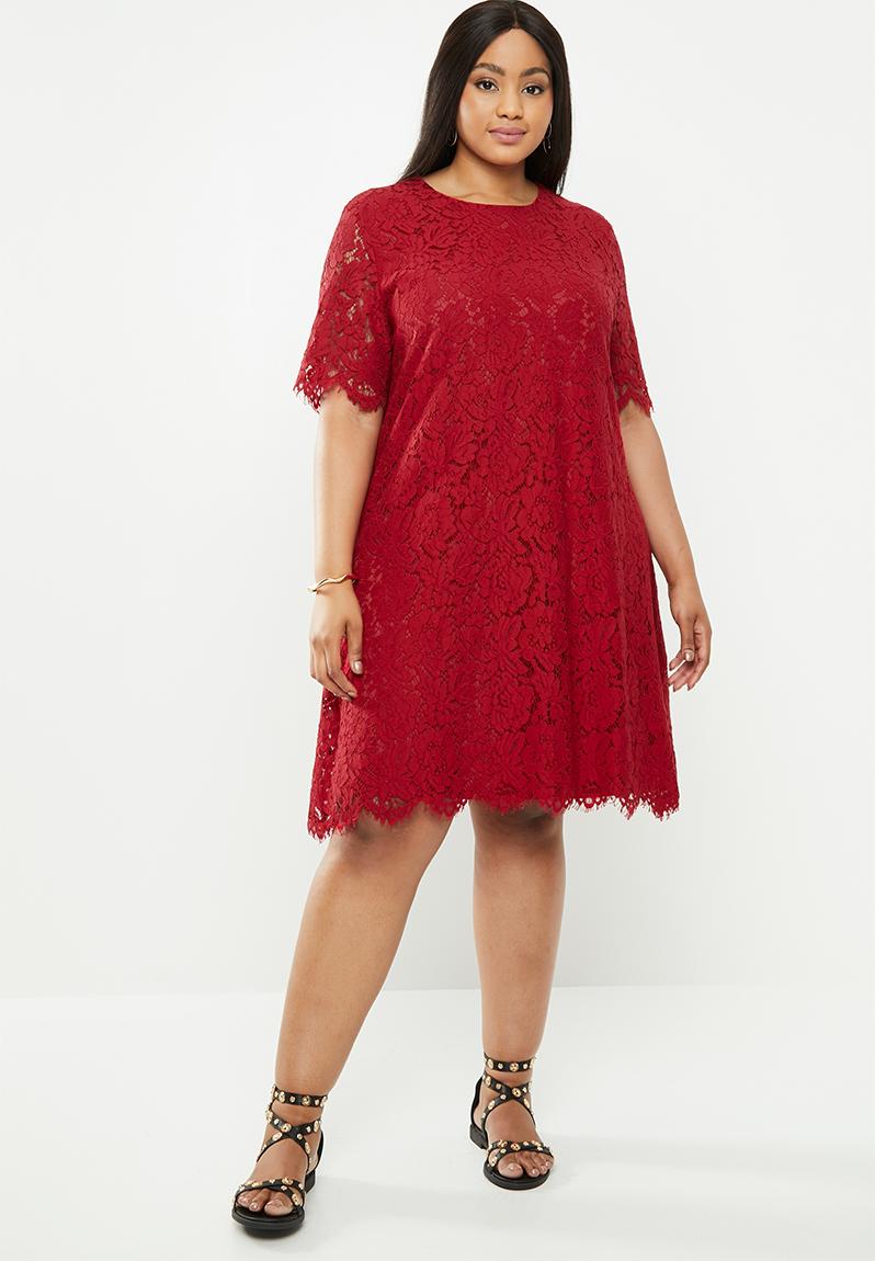 Red lace tunic - red Glamorous Dresses | Superbalist.com