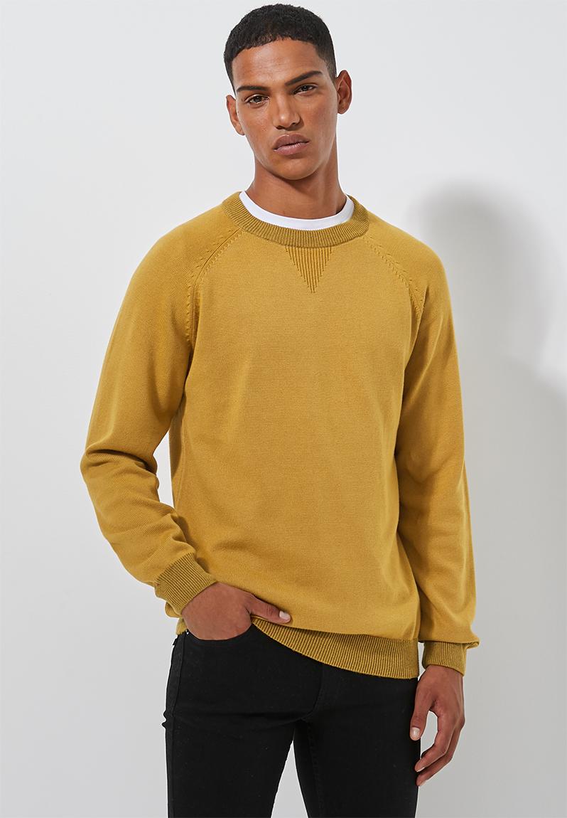 Sporty crew pullover knit - mustard Superbalist Knitwear | Superbalist.com