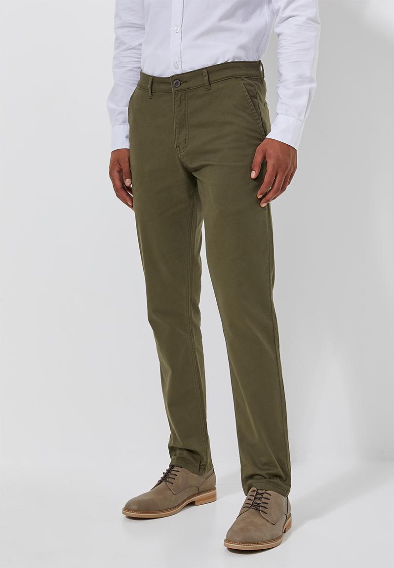 khaki slim chinos