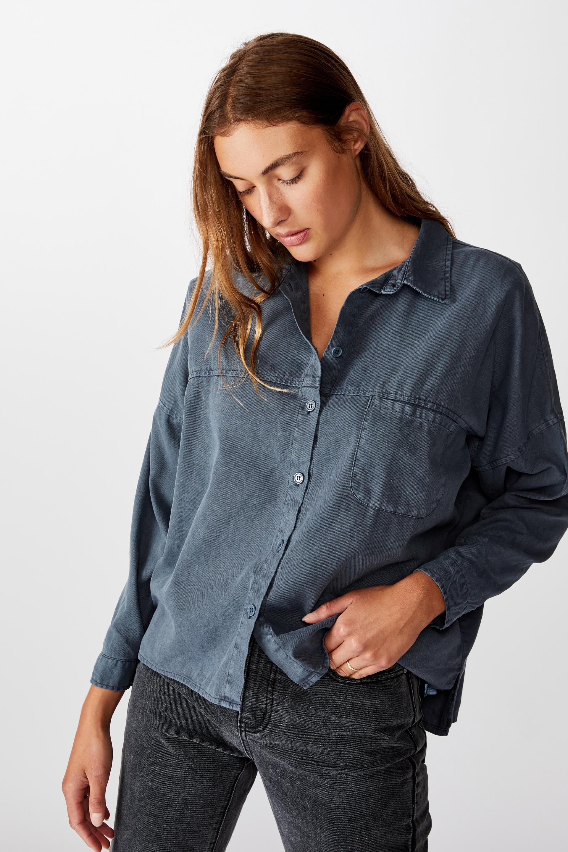 drop shoulder shirt women's