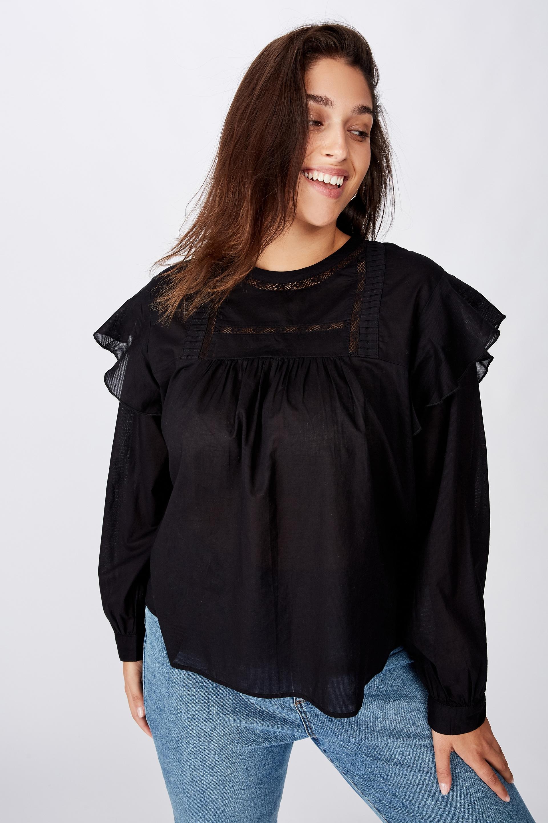 Curve smock lace blouse - black Cotton On Tops | Superbalist.com