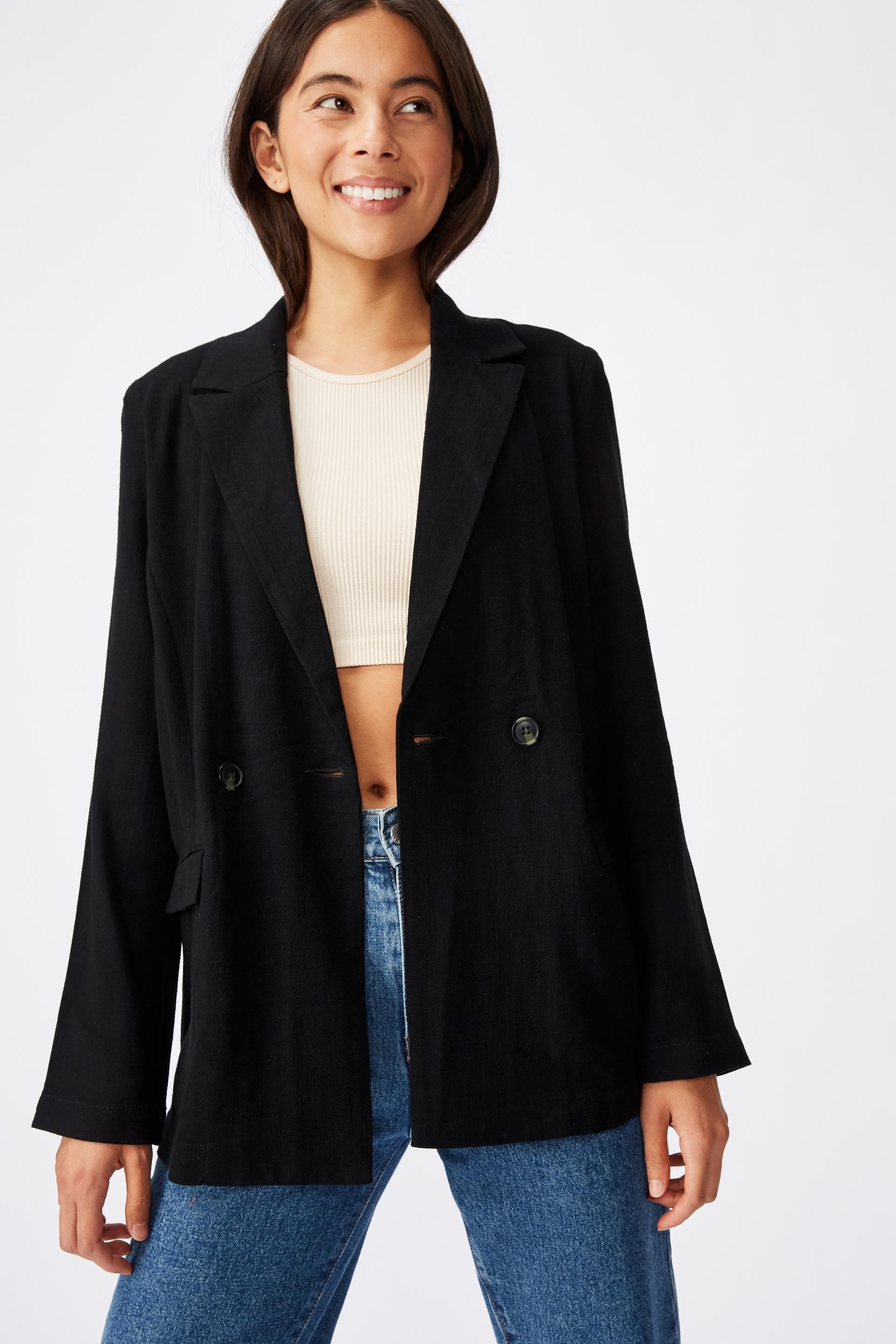 All day textured blazer - black Cotton On Jackets | Superbalist.com