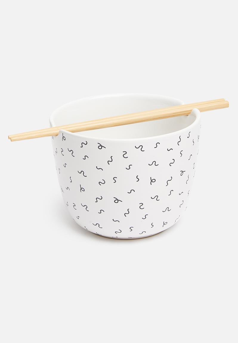 Novelty noodle bowl - black squiggle Typo Dining & Serveware ...