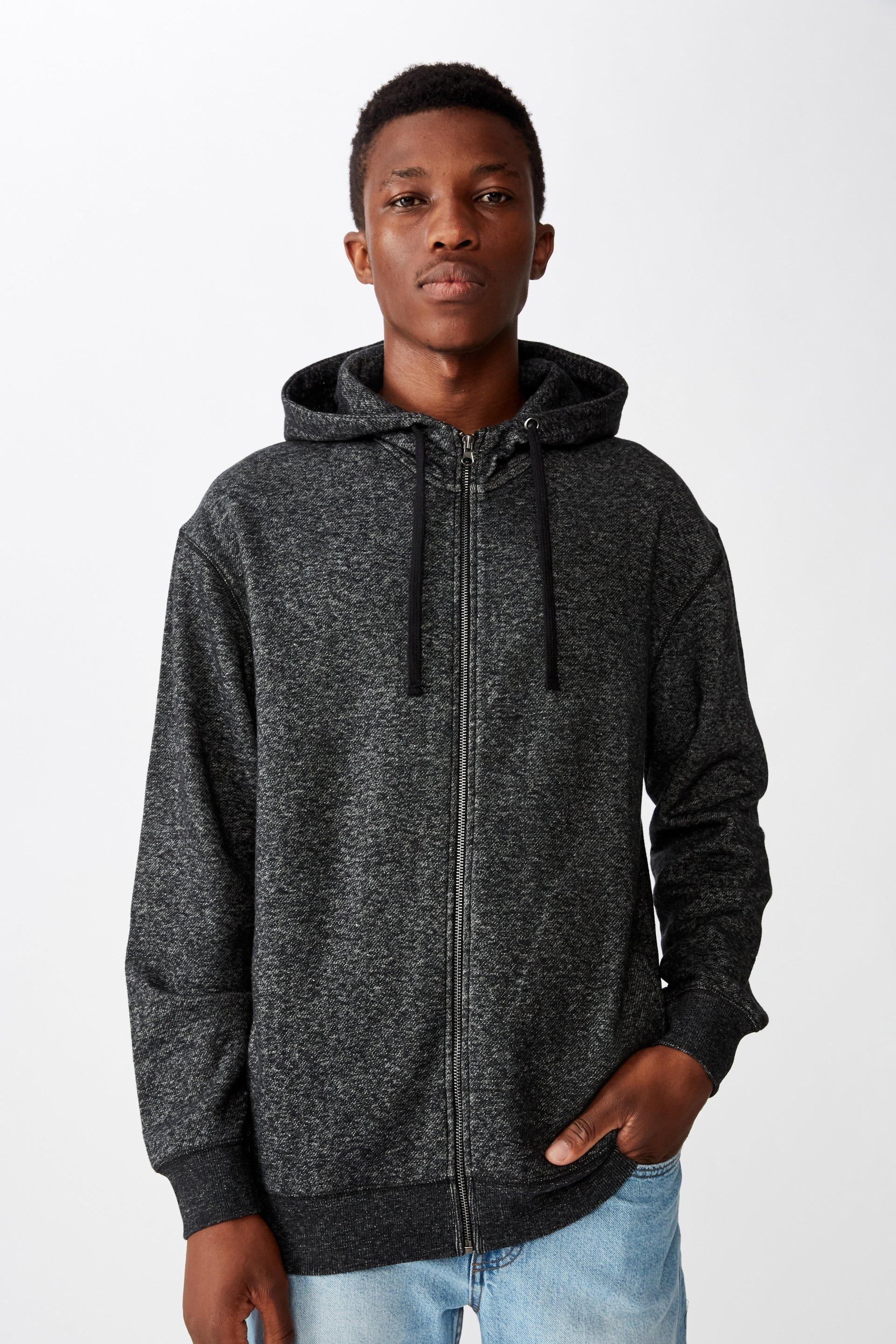 Studio zip thru - black fleck marle Cotton On Hoodies & Sweats ...