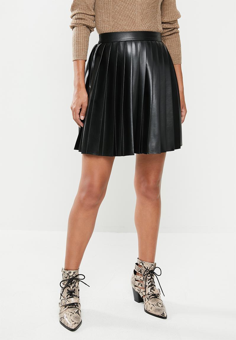 Pleated pleather mini a line skirt - black VELVET Skirts | Superbalist.com