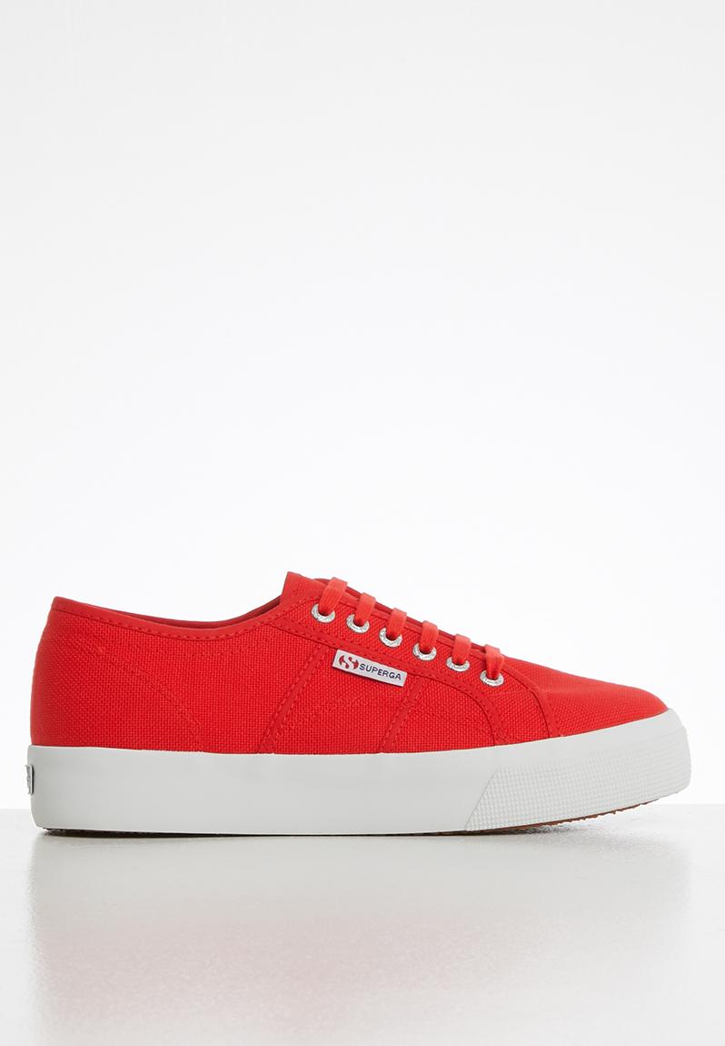 superga red platform sneakers