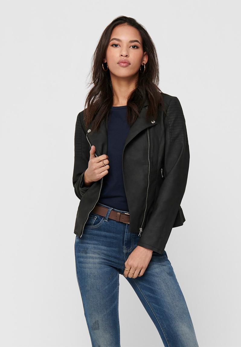 Melanie faux leather biker jacket - black ONLY Jackets | Superbalist.com