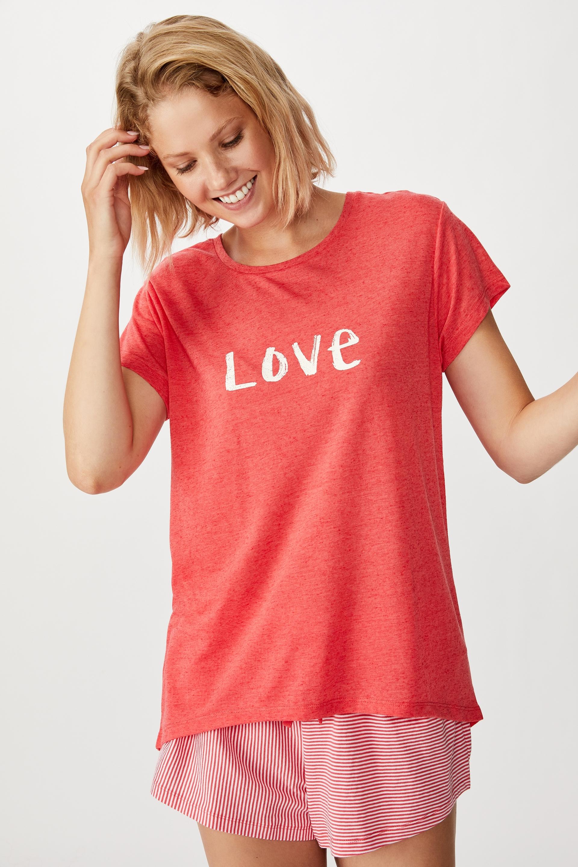 Dreamy sleep t-shirt love - washed red Cotton On Sleepwear ...