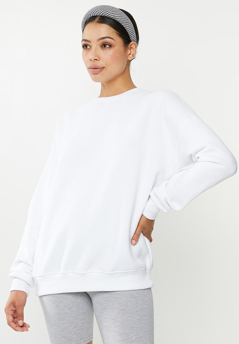 Basic oversized sweat - white Missguided Hoodies & Sweats | Superbalist.com