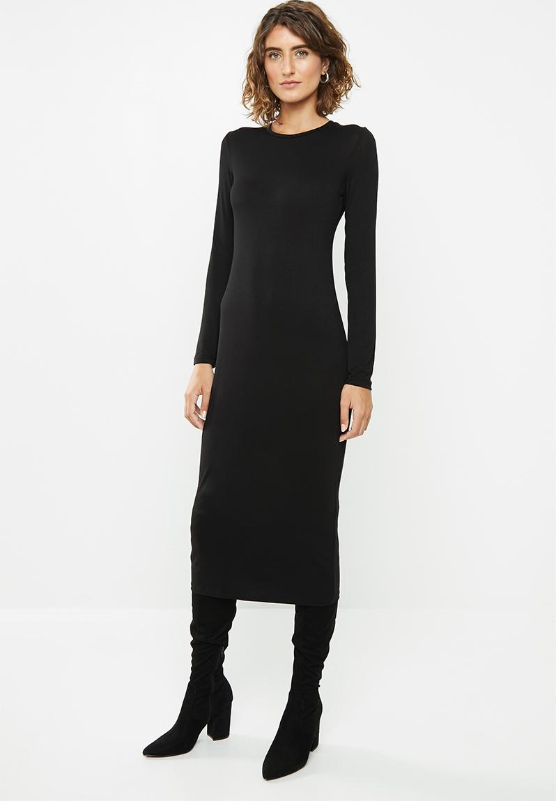 Midi bodycon with long sleeves - black edit Formal | Superbalist.com