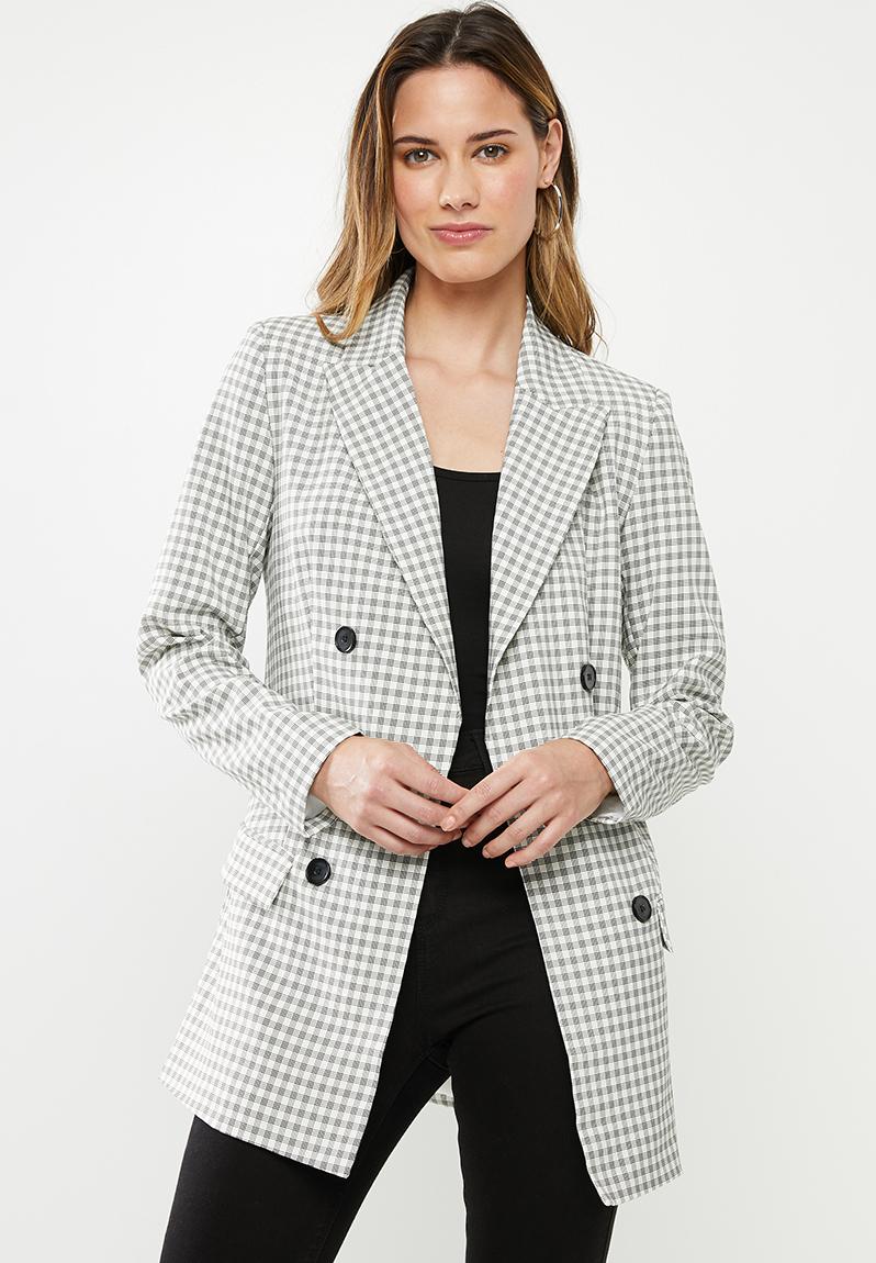 Checked blazer - grey Missguided Jackets | Superbalist.com