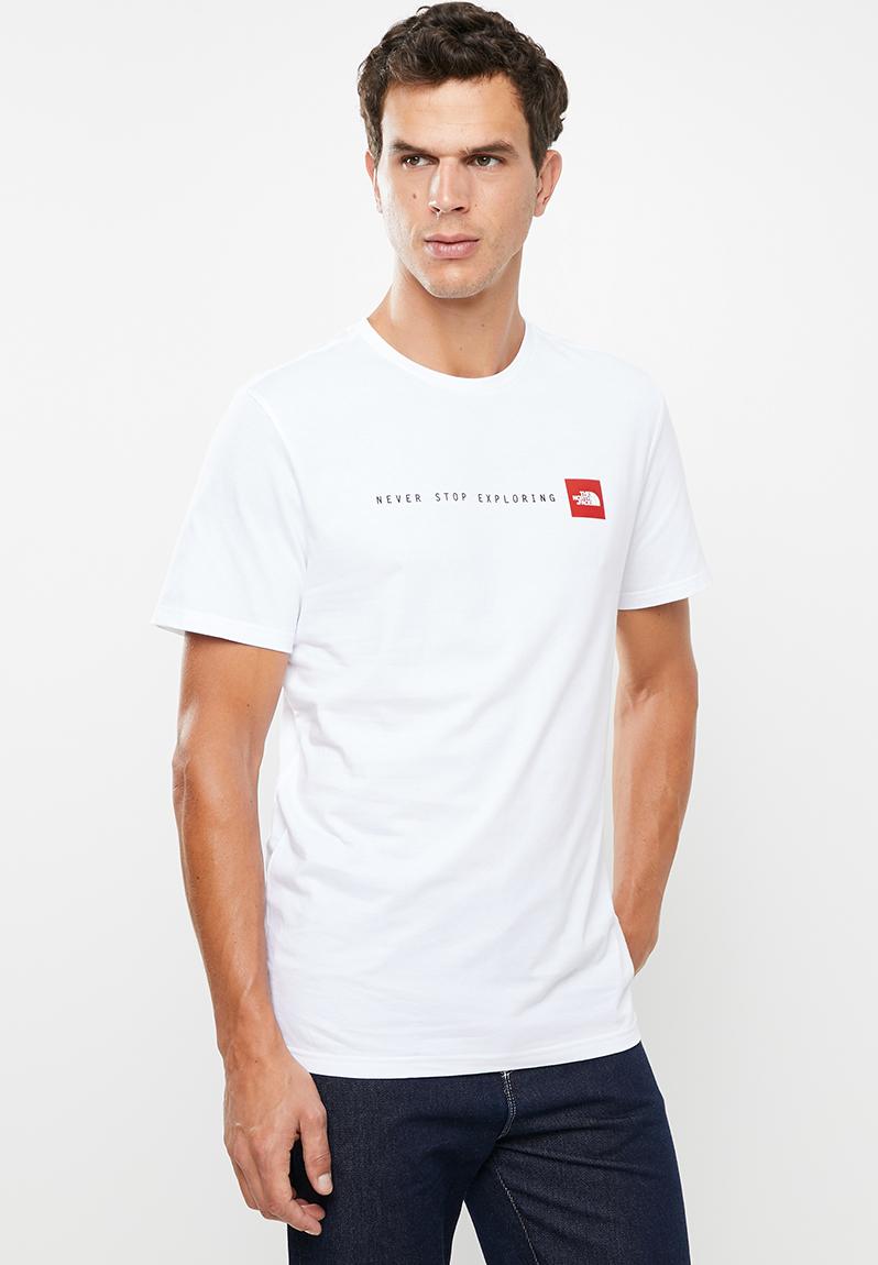 Never stop exploring short sleeve tee - tnf white/tnf red The North ...