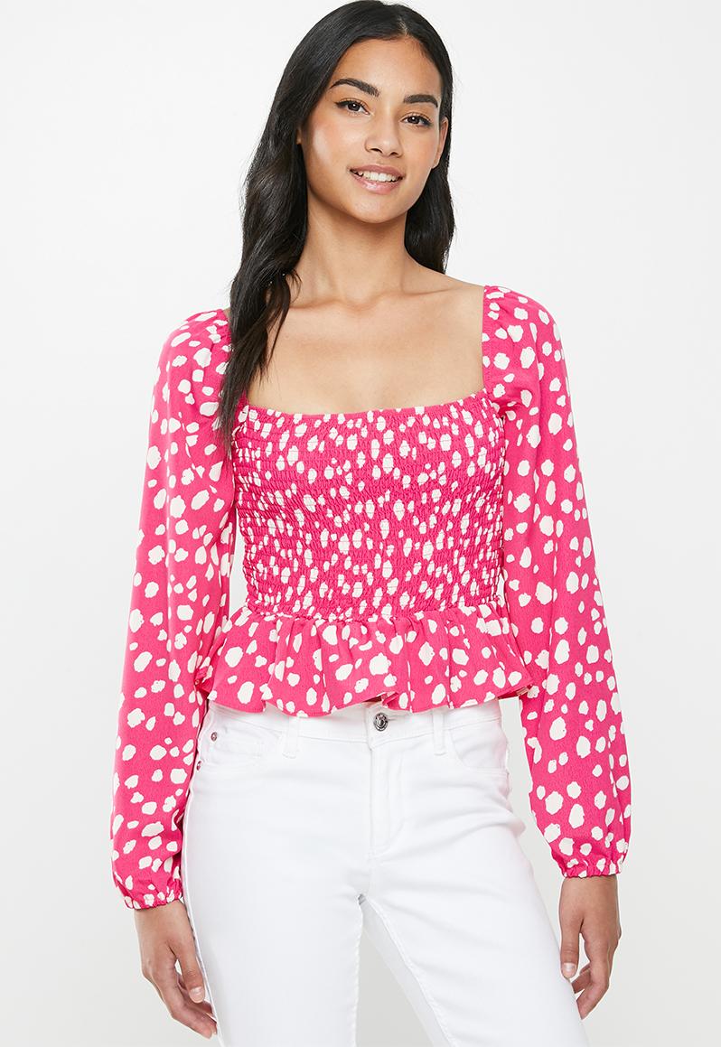 Petite square neck blouse- pink Glamorous Tops | Superbalist.com