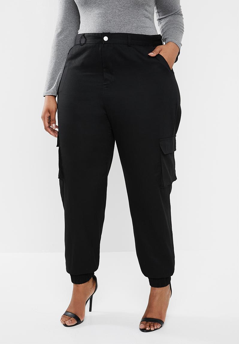 Plus size plain cargo trouser - black Missguided Bottoms & Skirts ...