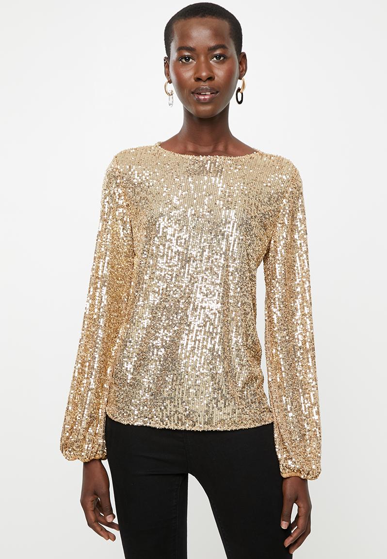Sequin blouse - gold MILLA Blouses | Superbalist.com