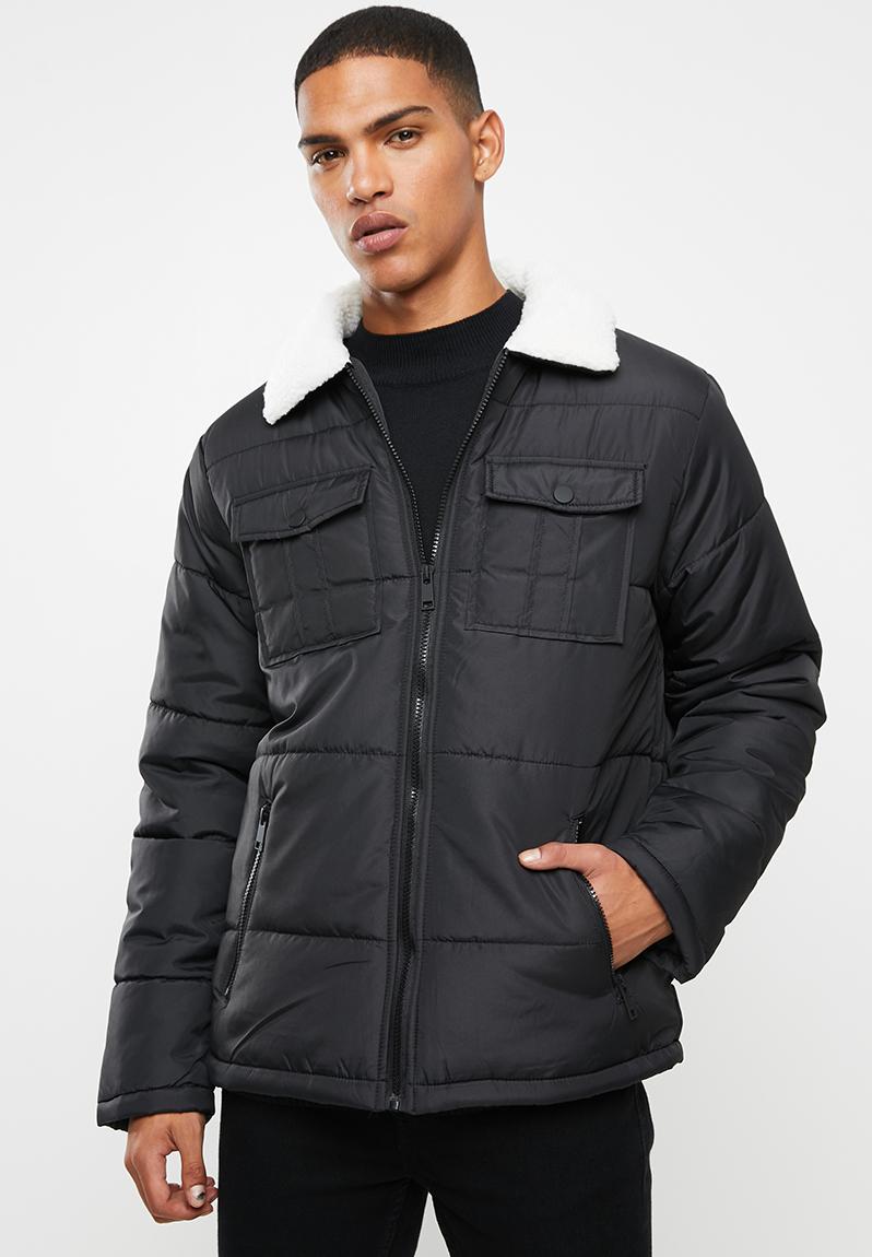 Connolly padded zip through jacket - black Brave Soul Jackets ...