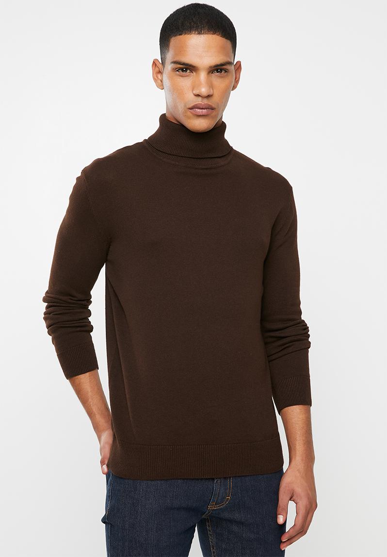Humep poloneck kntwear - chocolate brown Brave Soul Knitwear ...