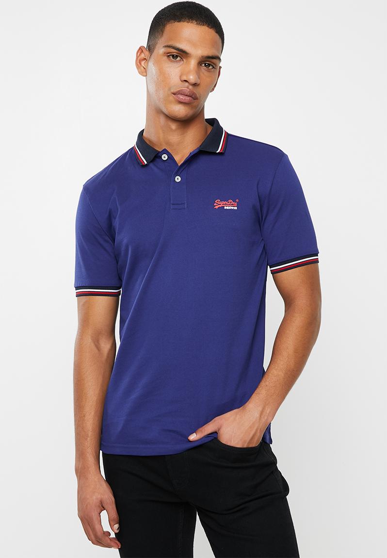 Classic lite micro sports polo - downhill blue Superdry. T-Shirts ...