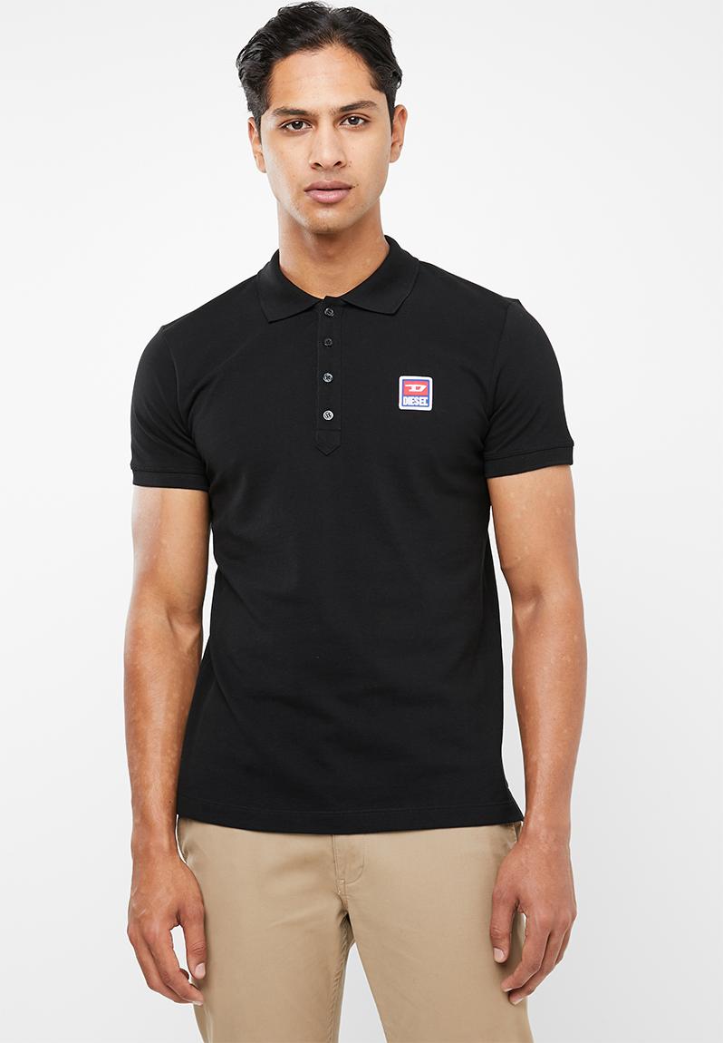 Kal patch short sleeve golfer - black Diesel T-Shirts & Vests ...