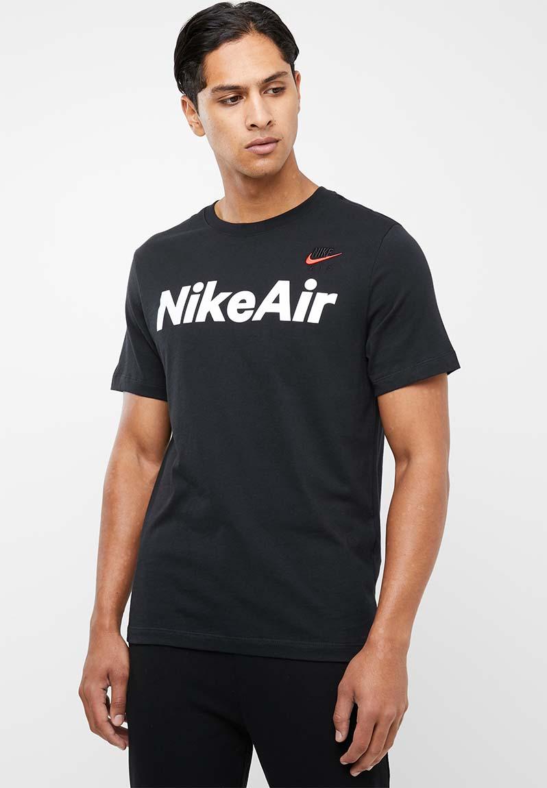 Nsw nike air short sleeve tee - black/university red Nike T-Shirts ...