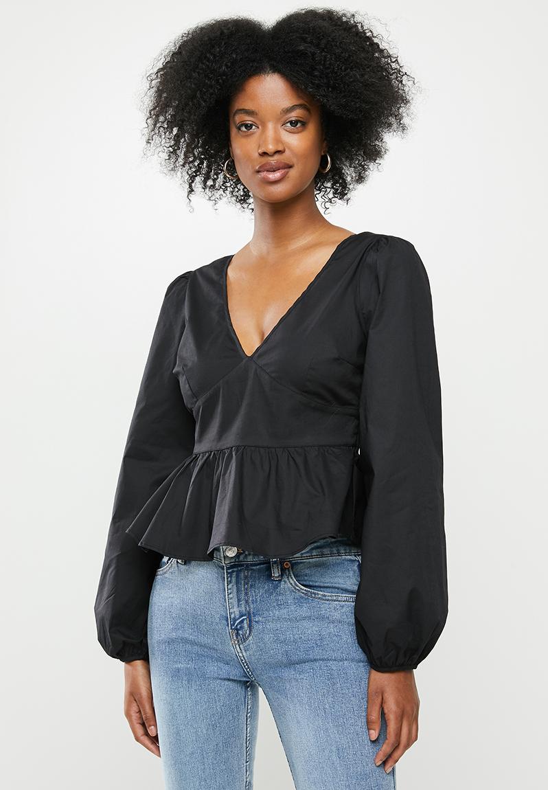 V neck blouse - black Glamorous Blouses | Superbalist.com