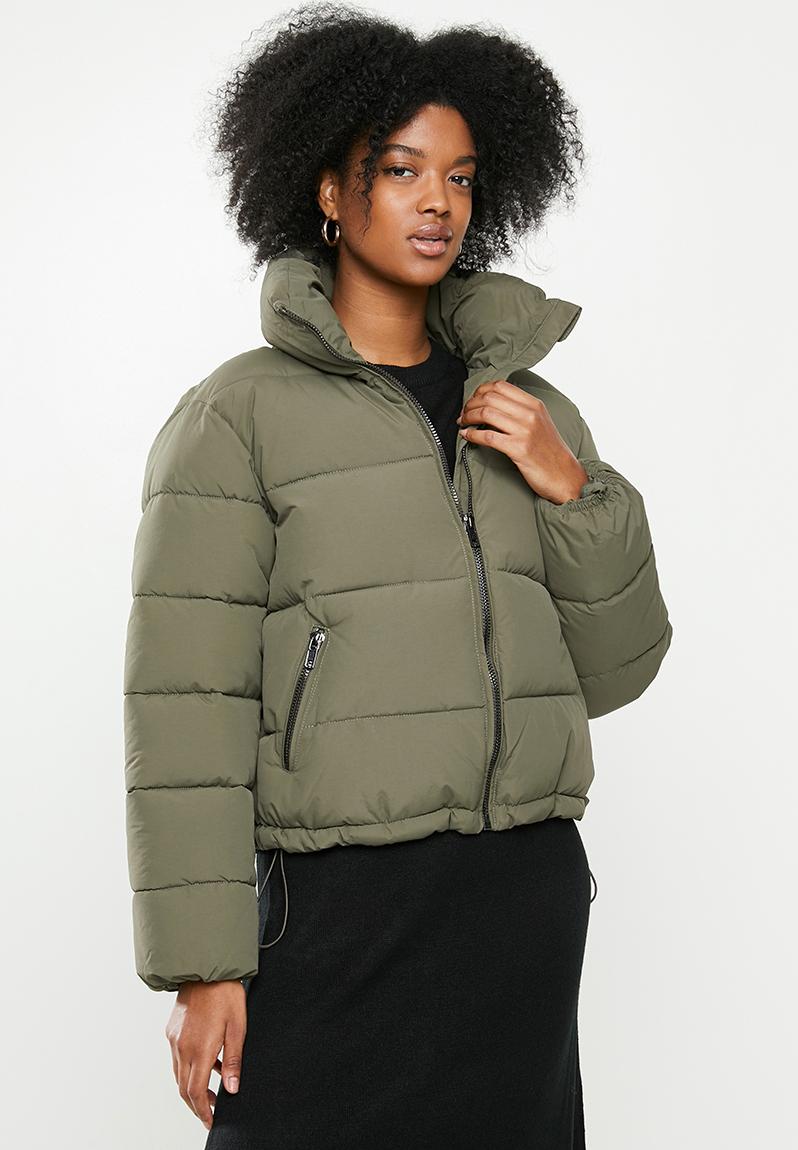 Padded puffer jacket - khaki Glamorous Jackets | Superbalist.com