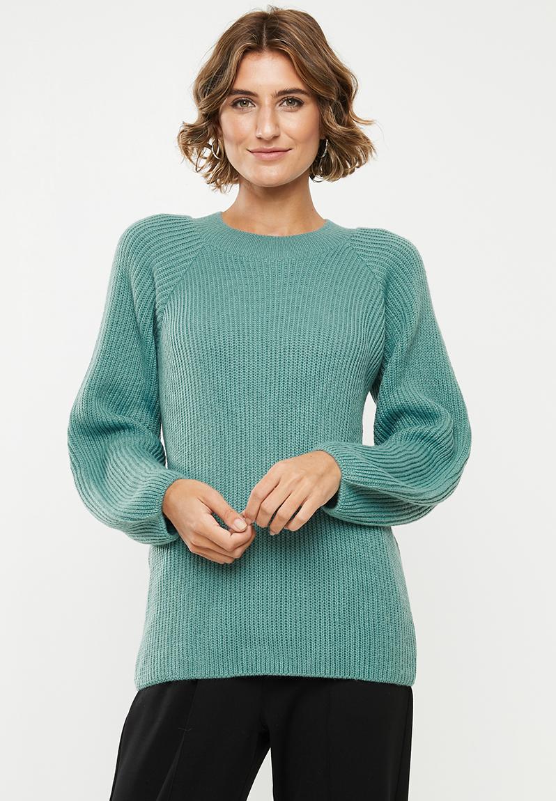 Raglan rib jumper - green edit Knitwear | Superbalist.com