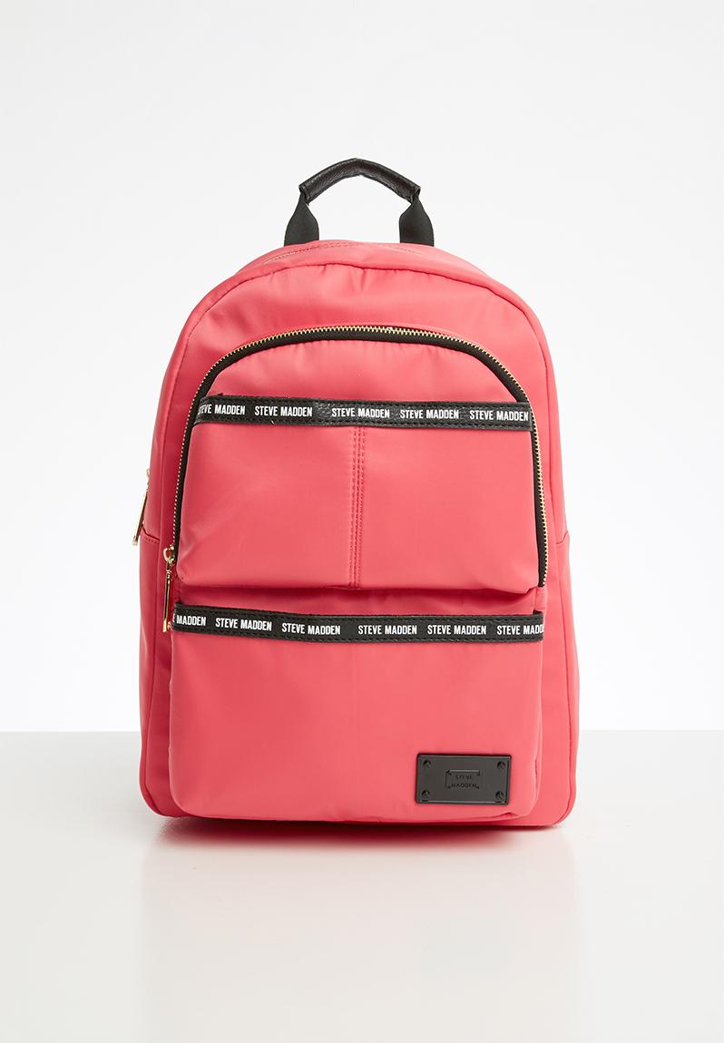 steve madden pink and black backpack