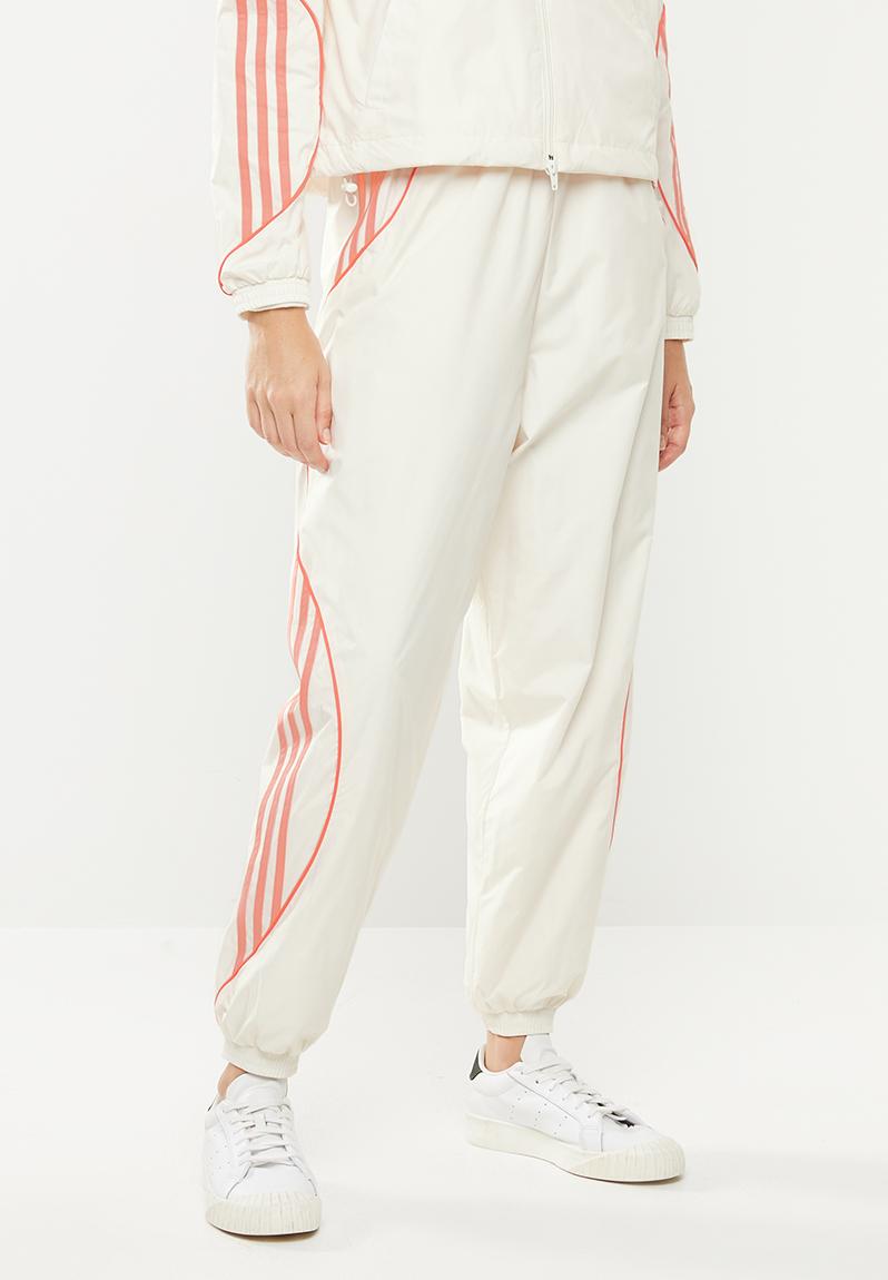 adidas originals fakten wide leg track bottoms in white