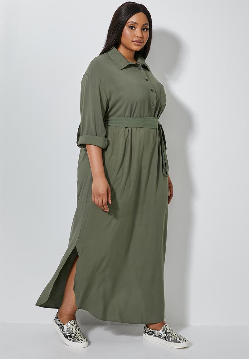 Maxi shirt dress - khaki Superbalist Dresses | Superbalist.com