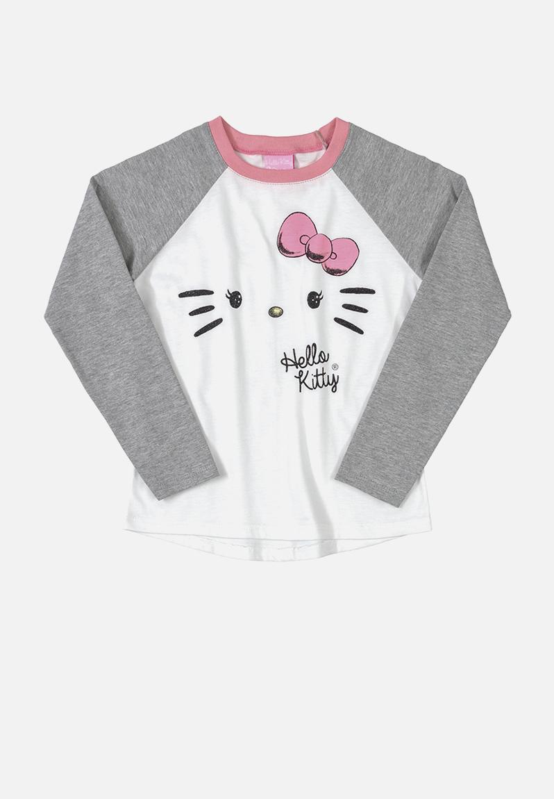 Girls kitty print blouse - white/grey Hello Kitty Tops | Superbalist.com