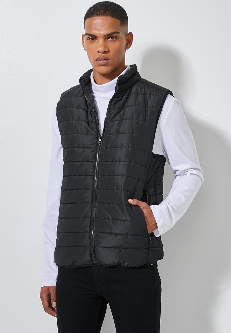 Lightweight sleeveless puffer jacket - black Superbalist Jackets ...
