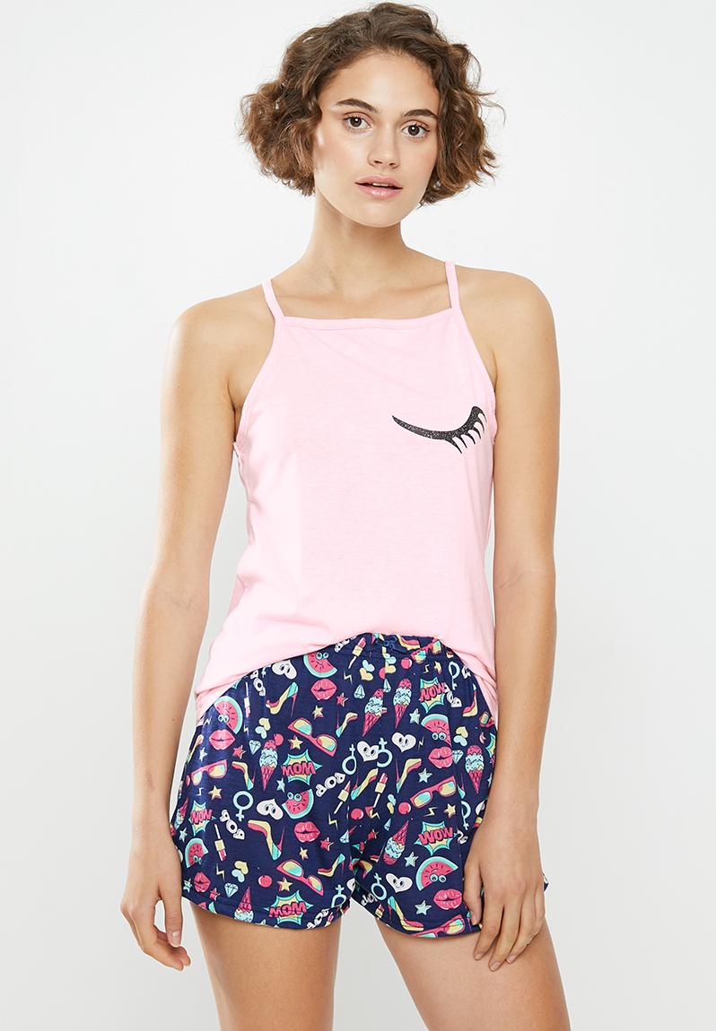 Tee and shorts set Pale Pink c(inch) Sleepwear | Superbalist.com