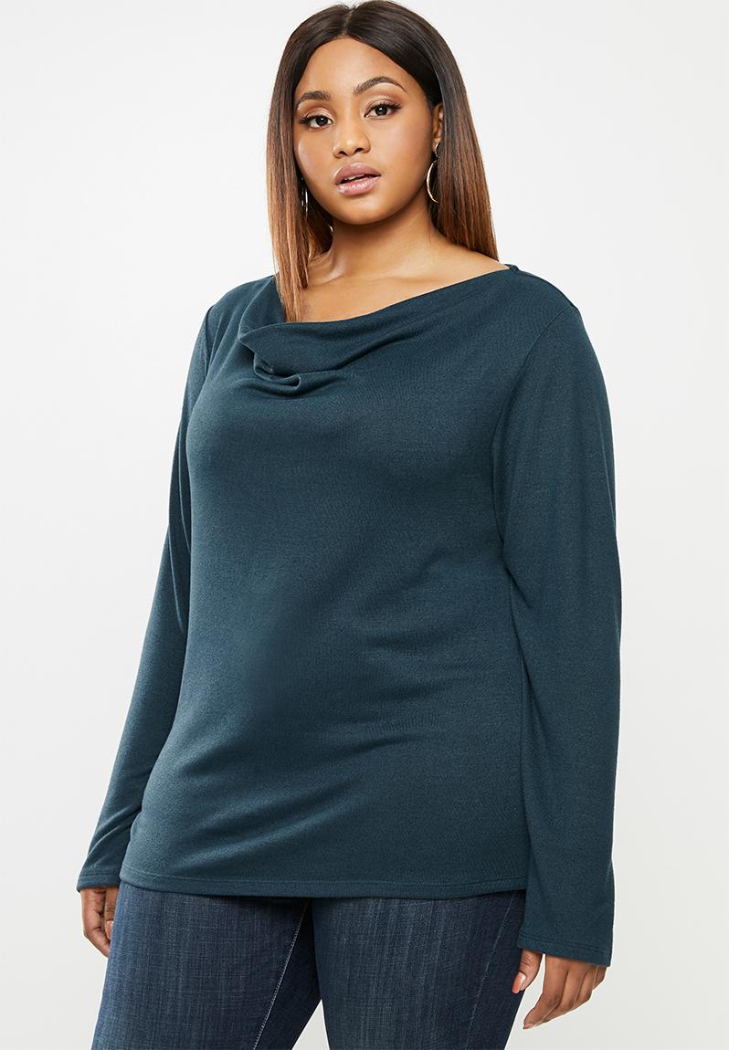 Ll soft touch cowl neck top - teal edit Plus Tops | Superbalist.com