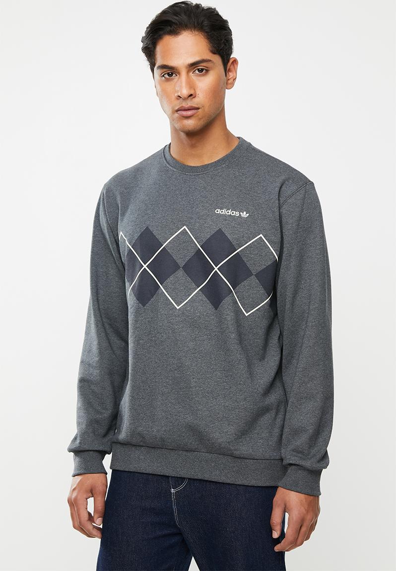 Argyle crew sweatshirt - dark grey heather adidas Originals Hoodies