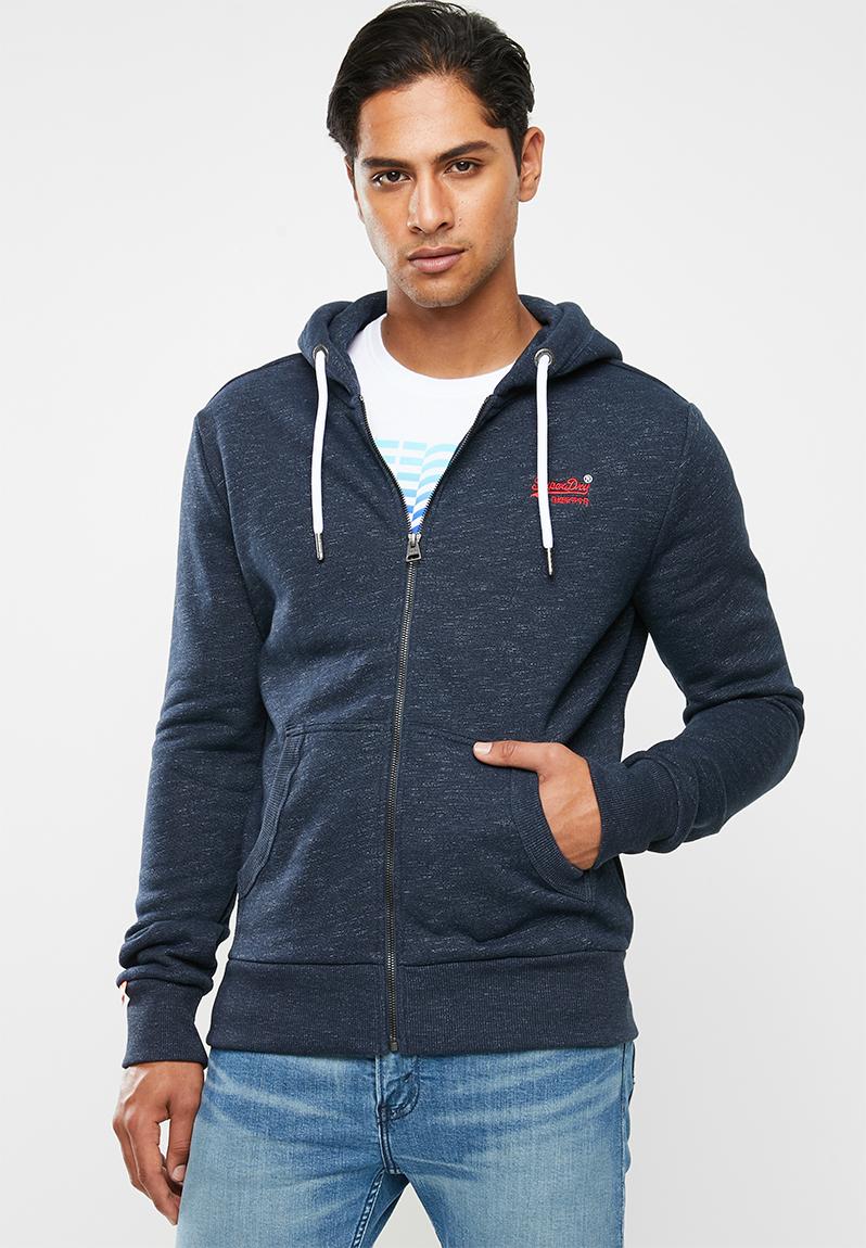 Orange label classic zip hoodie - midnight blue feeder Superdry ...