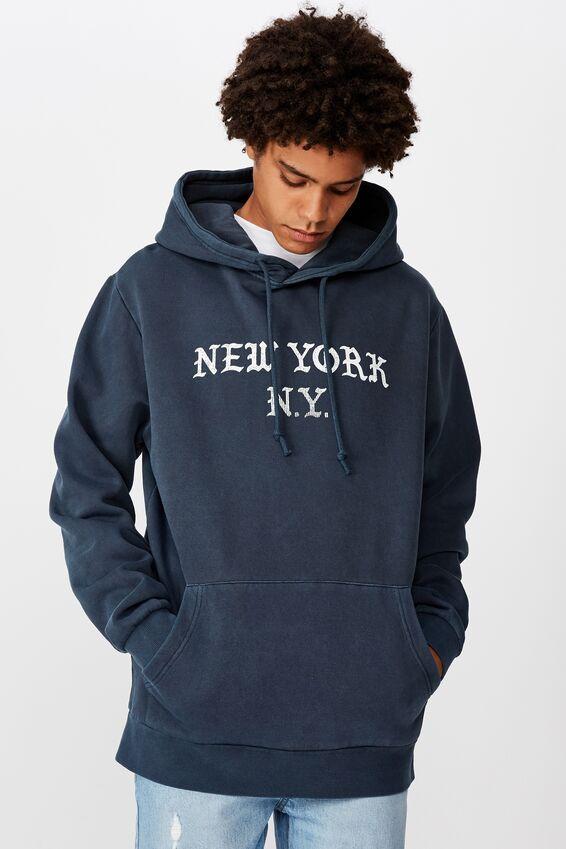 New york n.y graphic hoodie - washed navy Factorie Hoodies & Sweats ...
