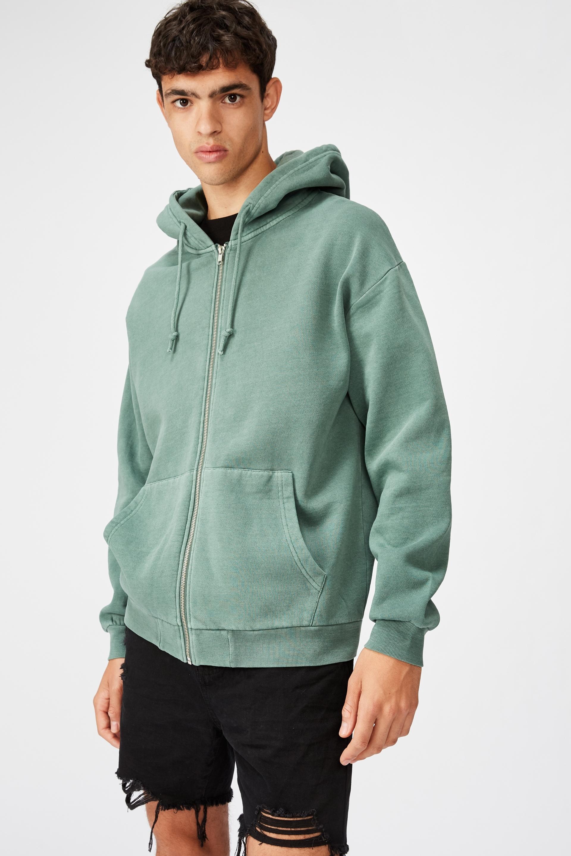 Washed zip through hoodie - washed khaki Factorie Hoodies & Sweats ...